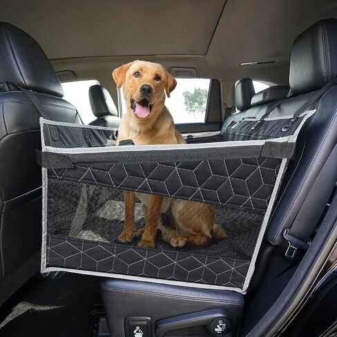 Dog Car Seat for Medium/Large Sized Dog,Back Seat Extender for Dogs,Waterproof Dog Booster Car Seat for Dog,Dog Travel Car Bed with Storage Pockets,Hard Bottom Large Dog Car Seat for SUV Truck in Saudi Arabia