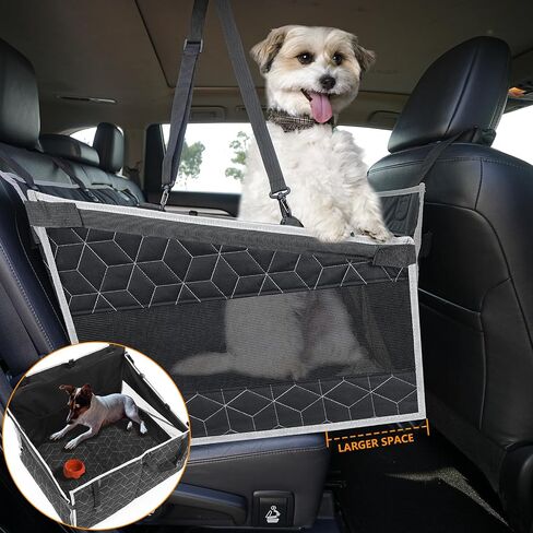 Dog Car Seat for Medium/Large Sized Dog,Back Seat Extender for Dogs,Waterproof Dog Booster Car Seat for Dog,Dog Travel Car Bed with Storage Pockets,Hard Bottom Large Dog Car Seat for SUV Truck in Saudi Arabia