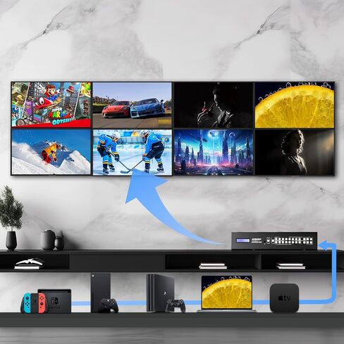 8x8 HD Matrix SWITCHER Extender with 8 PoC Receivers (CAT5e.6) HDMI HDCP2.2 HDTV Routing Selector SPDIF Audio Control 4 Savant Home Automation (Matrix+8RX-230ft) in Saudi Arabia