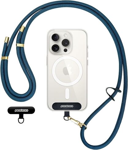 Phone Lanyard Crossbody - 6mm Thick Cell Phone Lanyard | Anti-Theft Cell Phone Strap Crossbody | Lanyard for iPhone, Samsung & More | For Traveling, Hiking, Daily Use - Black in Saudi Arabia
