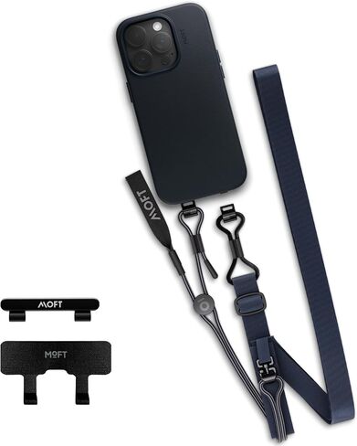 MOFT Phone Lanyard Crossbody, Universal Cell Phone Strap, Adjustable Long Cell Phone Neck Lanyard with Two Phone Tether Tabs, Detachable Phone Leash Compatible with Most Smartphones, Navy Blue in Saudi Arabia
