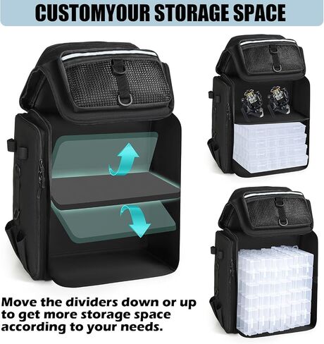HAMBOLY Fishing Backpack with Rod Holders, 40L Tackle Box Backpack for Fishing Gear, Waterproof Fishing Tackle Bag for Men in Kuwait