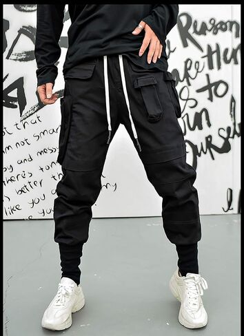 MOKEWEN Men's Jogger Streetwear Jogger Casual Harem Cargo Ankle Harem Pants in Kuwait