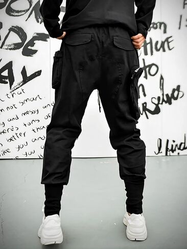 MOKEWEN Men's Jogger Streetwear Jogger Casual Harem Cargo Ankle Harem Pants in Kuwait