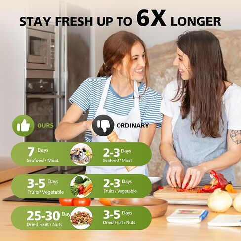 Food Saver Vacuum Sealer + 30 Sealer Bags 8" x 12"+Vacuum hose, Vacuum Sealer for Food Storage built-in bag cutter Can Vacuum Dry, Wet, Crunchy and Soft Foods Vacuums Bags, Jars and Lids in Saudi Arabia