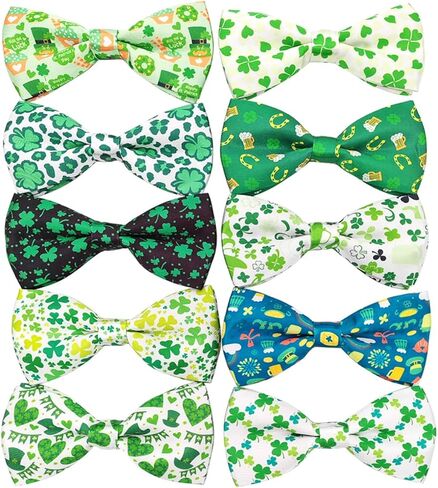 PET SHOW 10 Pack Mardi Gras Small Dog Bow Ties Sliding Collar Attachment Puppies Cats Pet Bowties for Holiday Party Bowknots Collar Charms Grooming Accessories in Saudi Arabia
