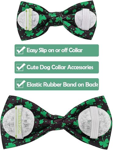 PET SHOW 10 Pack Mardi Gras Small Dog Bow Ties Sliding Collar Attachment Puppies Cats Pet Bowties for Holiday Party Bowknots Collar Charms Grooming Accessories in Saudi Arabia