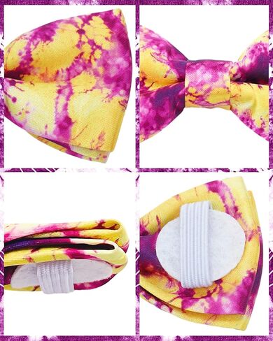 PET SHOW 10 Pack Mardi Gras Small Dog Bow Ties Sliding Collar Attachment Puppies Cats Pet Bowties for Holiday Party Bowknots Collar Charms Grooming Accessories in Kuwait