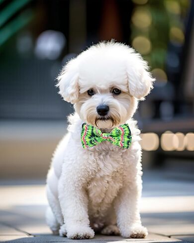 PET SHOW 10 Pack Mardi Gras Small Dog Bow Ties Sliding Collar Attachment Puppies Cats Pet Bowties for Holiday Party Bowknots Collar Charms Grooming Accessories in Kuwait
