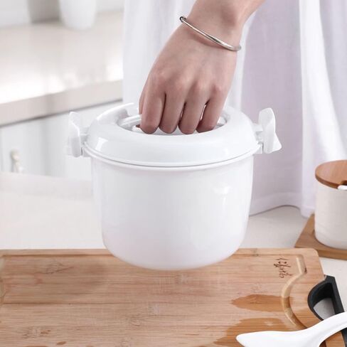 جهاز طهي الأرز في الميكروويف: قطعتان من حاوية الطعام المستديرة في الميكروويف، جهاز طهي المعكرونة الأرز في الميكروويف، جهاز طهي الأرز في الميكروويف لمكرونة دجاج الأرز in Kuwait