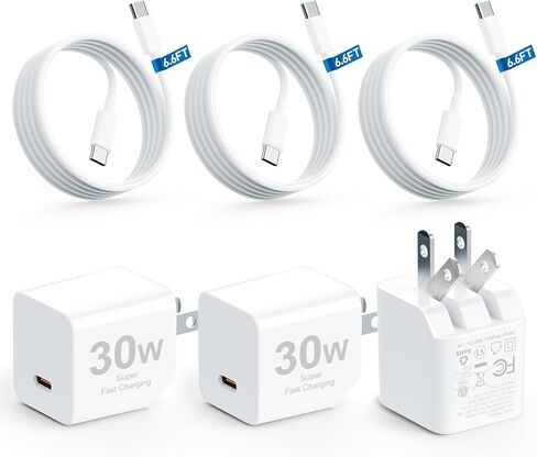 شاحن iPhone 16 15 Nano شحن سريع، شهادة UL 30 وات PIQ 3.0 شاحن PPS USB C GaN قابل للطي، كتلة شاحن حائط USB C GaN لهواتف iPhone 16/15 المزيد من السلسلة، Galaxy، iPad، متوافق مع MagSafe in Kuwait