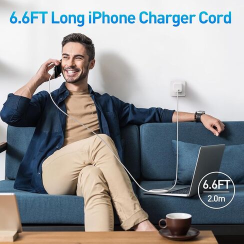 شاحن iPhone 16 15 Nano شحن سريع، شهادة UL 30 وات PIQ 3.0 شاحن PPS USB C GaN قابل للطي، كتلة شاحن حائط USB C GaN لهواتف iPhone 16/15 المزيد من السلسلة، Galaxy، iPad، متوافق مع MagSafe in Kuwait