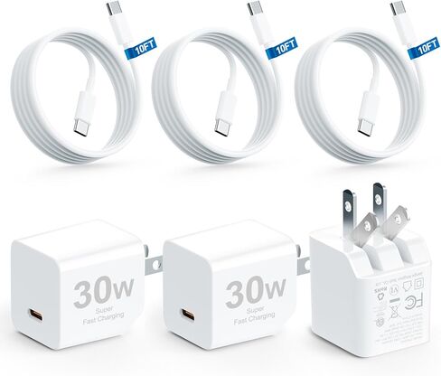 شاحن iPhone 16 15 Nano شحن سريع، شهادة UL 30 وات PIQ 3.0 شاحن PPS USB C GaN قابل للطي، كتلة شاحن حائط USB C GaN لهواتف iPhone 16/15 المزيد من السلسلة، Galaxy، iPad، متوافق مع MagSafe in Kuwait