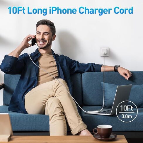 شاحن iPhone 16 15 Nano شحن سريع، شهادة UL 30 وات PIQ 3.0 شاحن PPS USB C GaN قابل للطي، كتلة شاحن حائط USB C GaN لهواتف iPhone 16/15 المزيد من السلسلة، Galaxy، iPad، متوافق مع MagSafe in Kuwait