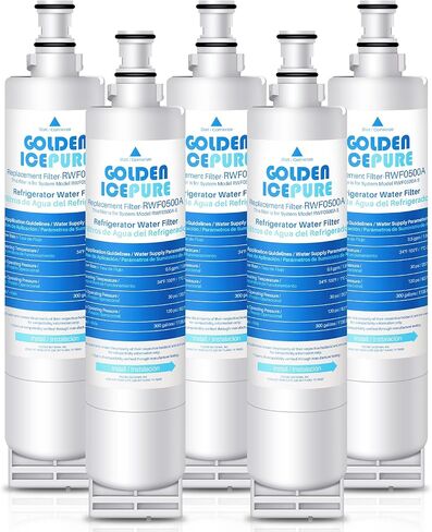 استبدال فلتر مياه الثلاجة GOLDEN ICEPURE 4396508 لفلتر EveryDrop 5، 4 عبوات، EDR5RXD1، 4392857، 4396510، Clch100، 46-9010، NLC240V، 8212491، WF285 in Kuwait