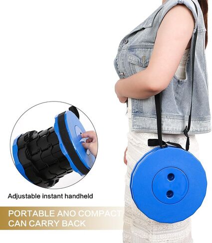 Camping Collapsible Stool | Outdoor Sitting Fishing Telescopic Foldable Travel Seat for Adults | Lightweight Small Portable Stool Holds 400 lbs | Blue in Saudi Arabia