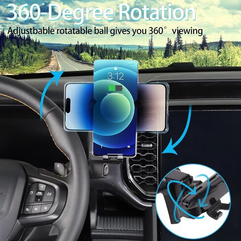 Lcojicep Car Phone Holder Compatible with Ford Ranger 2023 2024 Car Phone Mount Accessories, Central control vent mobile phone holder (Left style B) in Kuwait