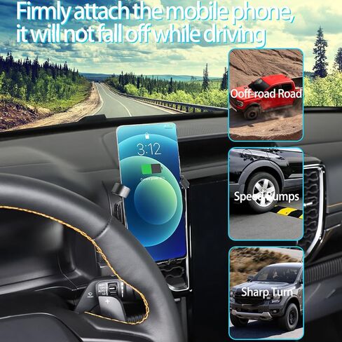 Lcojicep Car Phone Holder Compatible with Ford Ranger 2023 2024 Car Phone Mount Accessories, Central control vent mobile phone holder (Left style B) in Kuwait