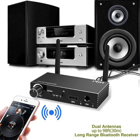مستقبل بلوتوث، محول صوت بلوتوث 5.3 لدعم ستيريو منزلي BT/محوري/USB/MIC ومخرج ستيريو 3.5 مم AUX L/R محول AUX بلوتوث زمن الوصول المنخفض وصوت عالي الدقة in Saudi Arabia