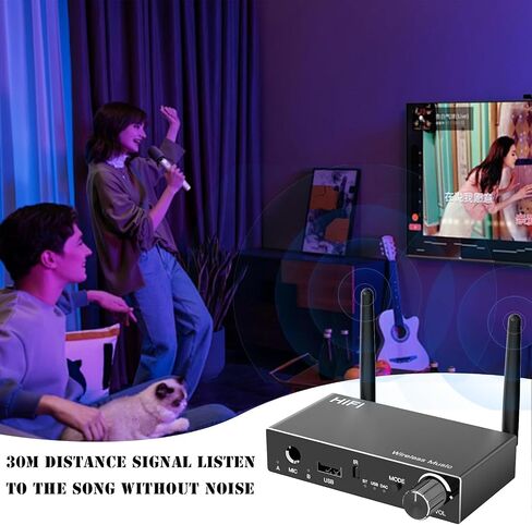 مستقبل بلوتوث، محول صوت بلوتوث 5.3 لدعم ستيريو منزلي BT/محوري/USB/MIC ومخرج ستيريو 3.5 مم AUX L/R محول AUX بلوتوث زمن الوصول المنخفض وصوت عالي الدقة in Saudi Arabia