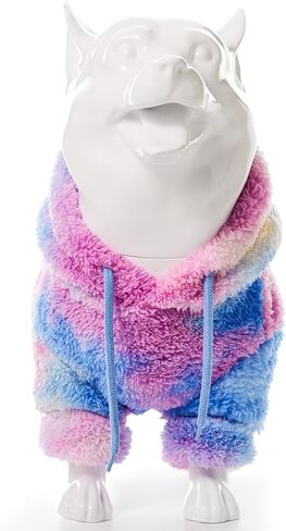 Haloumoning Tie Dye Dog Clothes Fleece Hoodie, Pet Winter Coat, Pet Outfit, Cat Clothing, Puppy Pullover Sweatshirts for Small Medium Large Dogs Boy Girl in Saudi Arabia