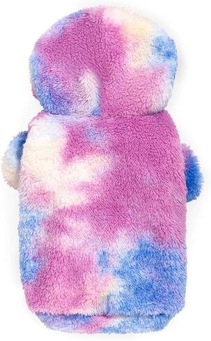 Haloumoning Tie Dye Dog Clothes Fleece Hoodie, Pet Winter Coat, Pet Outfit, Cat Clothing, Puppy Pullover Sweatshirts for Small Medium Large Dogs Boy Girl in Saudi Arabia