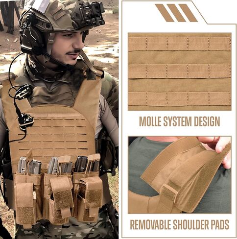 GFIRE Tactical Vest Breathable Adjustable Modular Paintball Vest with Removable Pouch, Lightweight Vest Outdoor Training in Saudi Arabia