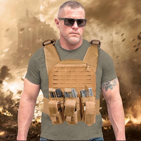 GFIRE Tactical Vest Breathable Adjustable Modular Paintball Vest with Removable Pouch, Lightweight Vest Outdoor Training in Saudi Arabia