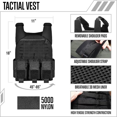 GFIRE Tactical Vest Breathable Adjustable Modular Paintball Vest with Removable Pouch, Lightweight Vest Outdoor Training in Saudi Arabia