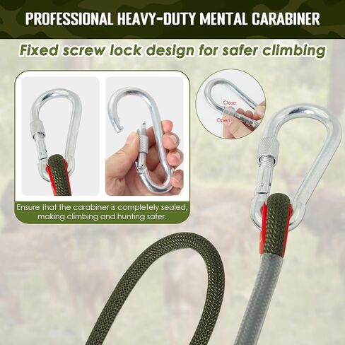 PUNCHMAN Camo Tree Saddle Hunting Kit - طقم سرج للصيد شديد التحمل يحمل ما يصل إلى 300 رطل، سرج تسلق شجرة قابل للتعديل مع 2 من مقابض حبل التسلق وحلقات تسلق، ملحقات صيد الغزلان in Kuwait