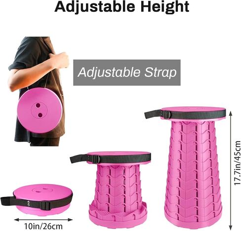FoldingStool Colorful Stool Body Portable Collapsible Stool Seat Max Load Capacity 397lbs, Telescopic Folding Stools Retractable Stools for Adults Kids Camping Hiking Travel Outdoor BBQ in Saudi Arabia