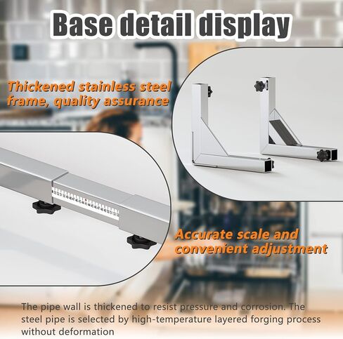 CHINCHILLA Heavy Duty All Stainless Steel Mobile Fridge Stand Base, Washing Machine Stand with Wheels, Adjustable Furniture Dolly for Washer, Refrigerator and Dryer in Saudi Arabia