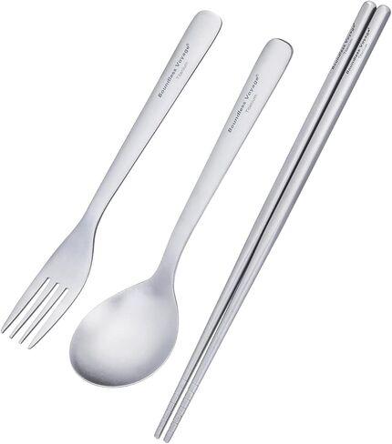 iBasingo Titanium Utensils Set Long Handle Spoon Fork Square Chopsticks Ultralight Outdoor Camping Cutlery for Soup Portable Tableware Reusable Travel Flatware Ti1071T in Saudi Arabia