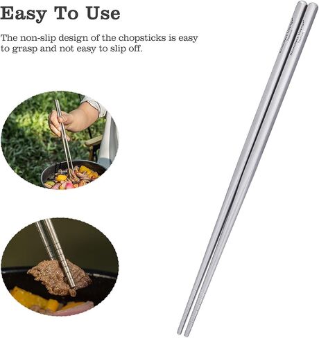 iBasingo Titanium Utensils Set Long Handle Spoon Fork Square Chopsticks Ultralight Outdoor Camping Cutlery for Soup Portable Tableware Reusable Travel Flatware Ti1071T in Saudi Arabia