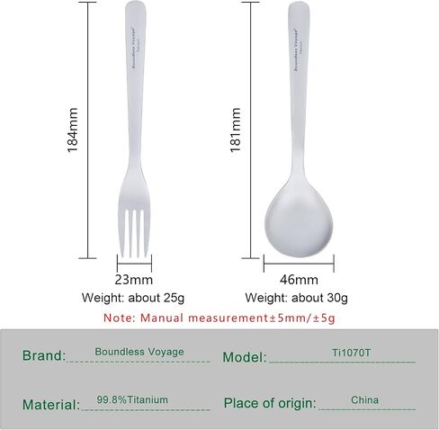 iBasingo Titanium Utensils Set Long Handle Spoon Fork Square Chopsticks Ultralight Outdoor Camping Cutlery for Soup Portable Tableware Reusable Travel Flatware Ti1071T in Saudi Arabia