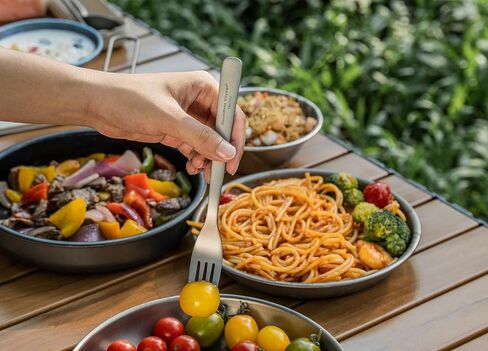 iBasingo Titanium Utensils Set Long Handle Spoon Fork Square Chopsticks Ultralight Outdoor Camping Cutlery for Soup Portable Tableware Reusable Travel Flatware Ti1071T in Saudi Arabia