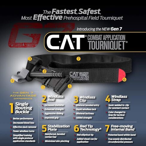 EVERLIT مجموعة الصدمات للمساعدات السريعة (الفئران) EDC للصدمات، CAT GEN-7 Tourniquet QuikClot Gauze CE، IFAK التكتيكي العسكري للتحكم في النزيف (أسود) in Saudi Arabia