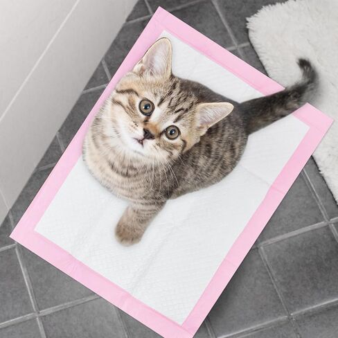 وسادات الحيوانات الأليفة للاستعمال مرة واحدة لتدريب الكلاب، وسادات تبول كبيرة مقاس 60.96 × 60.96 سم مع قدرة فائقة على الامتصاص و4 طبقات مقاومة للتسرب لنونية الجراء، سطح سريع الجفاف ومقاومة للماء لسلس البول - وردي (40 قطعة) in Kuwait