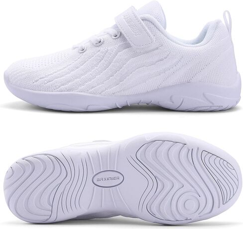 Girls White Cheerleading Shoes Lightweight Competition Tennis Shoes Women Hip Hop Gymnastics Dance Sneakers | High-performance Competition Cheerleading Shoes Designed for Girls Perfect for Stunting Tumbling and Athletic Practice in Saudi Arabia