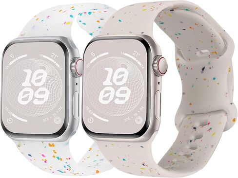 عبوتان من سوار رياضي متوافق مع أحزمة ساعات Apple للنساء والرجال 46 مم 44 مم 45 مم 49 مم 42 مم، حزام سيليكون ناعم لسلسلة iWatch Ultra SE 10 9 8 7 6 5 4 3 2 1، أسود شفاف in Kuwait