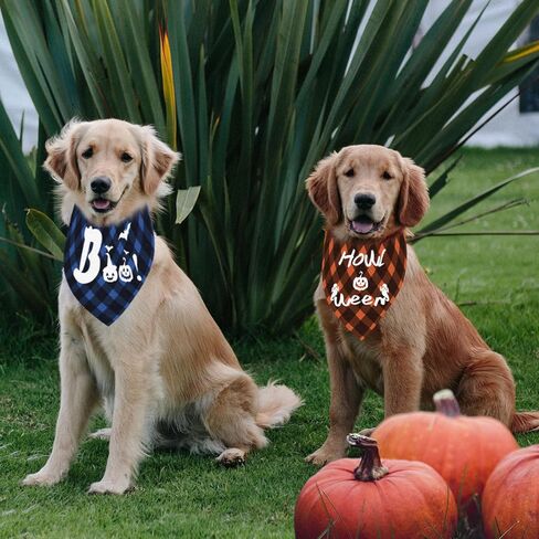 Halloween Dog Bandanas 4 Pack Boo Pumpkin Dog Bandana for Halloween Fall Dog Bandanas Holiday Pet Scarf for Small Medium Dog Cat in Kuwait