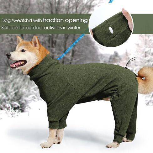 Dotoner Pullover Dog Sweater High Collar with Leash Hole Cold Weather Vest for Dogs Dog Winter Clothes for Indoor and Outdoor Use Long Sleeve Dog Sweatshirt Dog Clothes for Large Dogs in Kuwait