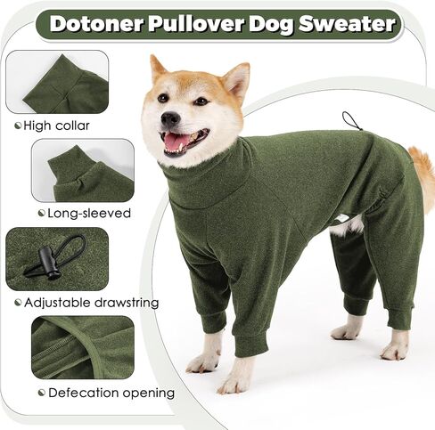Dotoner Pullover Dog Sweater High Collar with Leash Hole Cold Weather Vest for Dogs Dog Winter Clothes for Indoor and Outdoor Use Long Sleeve Dog Sweatshirt Dog Clothes for Large Dogs in Kuwait