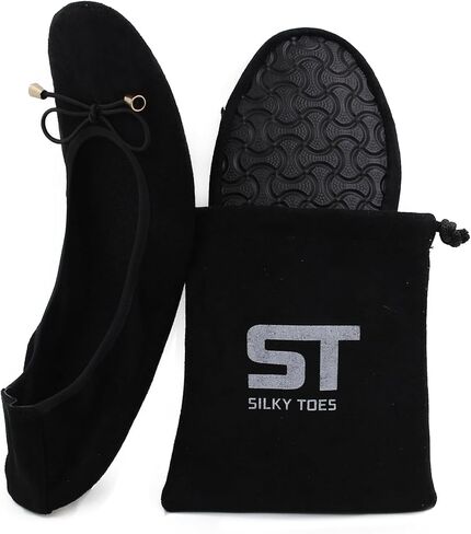 Velvet Foldable Flats for Women, Portable Ballet Shoes for Travel & Events | Silky Toes Emergency Compact Dressy Flats for Wedding, Party & Office | Fits in Purse | Cushioned, Comfortable Dancing Shoes in Kuwait