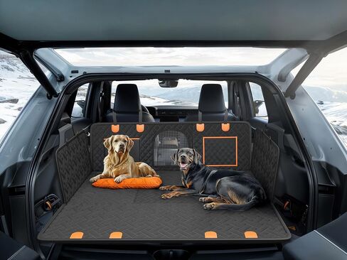 YITAHOME XL Dog Back Seat Extender for Truck, Dog Car Seat Cover with Hard Bottom Support 440LB, Pet Protector with Mesh Window, Waterproof and Scratch-Proof, for Full-Size Trucks, SUV in Saudi Arabia