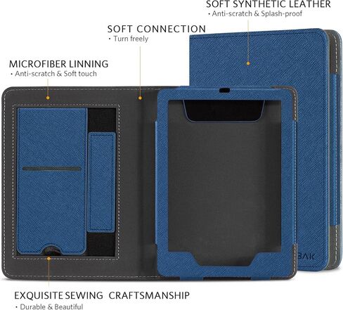 حافظة CoBak مع حامل لجهاز Kindle Paperwhite - غطاء متين من جلد البولي يوريثان مع خاصية التنبيه التلقائي للنوم، وفتحة للبطاقة، وميزة حزام اليد - يناسب جهاز Kindle Paperwhite من الجيل الحادي عشر مقاس 6.8 بوصات إصدار التوقيع 2021 in Saudi Arabia