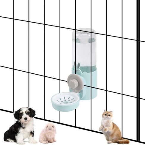 موزع مياه آلي معلق للحيوانات الأليفة، موزع مياه تلقائي على شكل أرنب سيفون أرنب قنفذ، وعاء ماء للقطط والكلاب لتعليق القفص (أزرق فاتح) in Kuwait