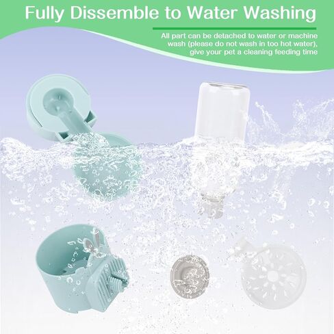 موزع مياه آلي معلق للحيوانات الأليفة، موزع مياه تلقائي على شكل أرنب سيفون أرنب قنفذ، وعاء ماء للقطط والكلاب لتعليق القفص (أزرق فاتح) in Kuwait