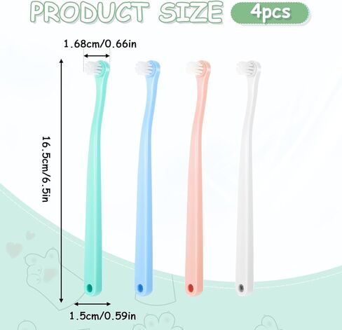 Lusofie 4pcs Dog Toothbrush Mini Head Puppy Toothbrush for Pet Toothbrush Cleaning Kit，Small Tooth Brush for Puppies Cat Tooth Brush Soft Bristles Small Dog Toothbrush Brushing Kit in Kuwait