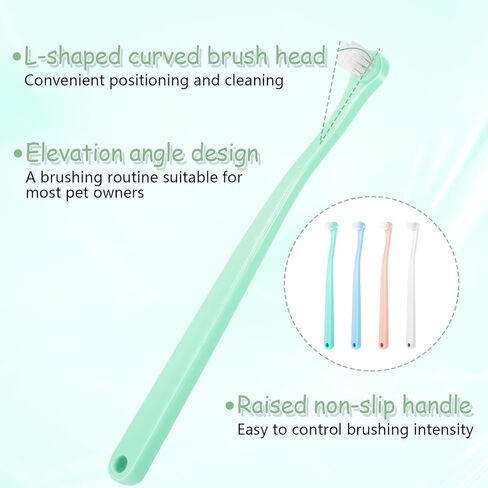 Lusofie 4pcs Dog Toothbrush Mini Head Puppy Toothbrush for Pet Toothbrush Cleaning Kit，Small Tooth Brush for Puppies Cat Tooth Brush Soft Bristles Small Dog Toothbrush Brushing Kit in Kuwait